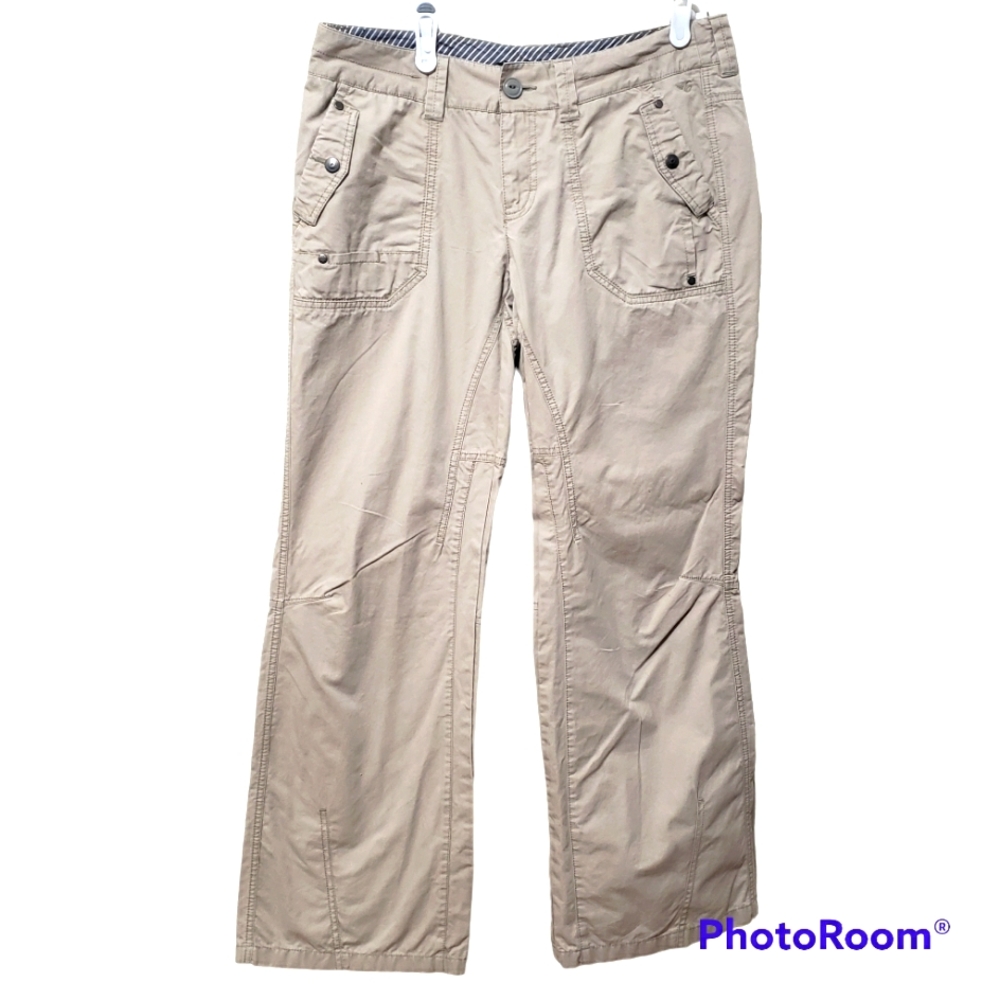 Esprit Y2K Beige Cargo Pants Low Rise Straight Leg Pants